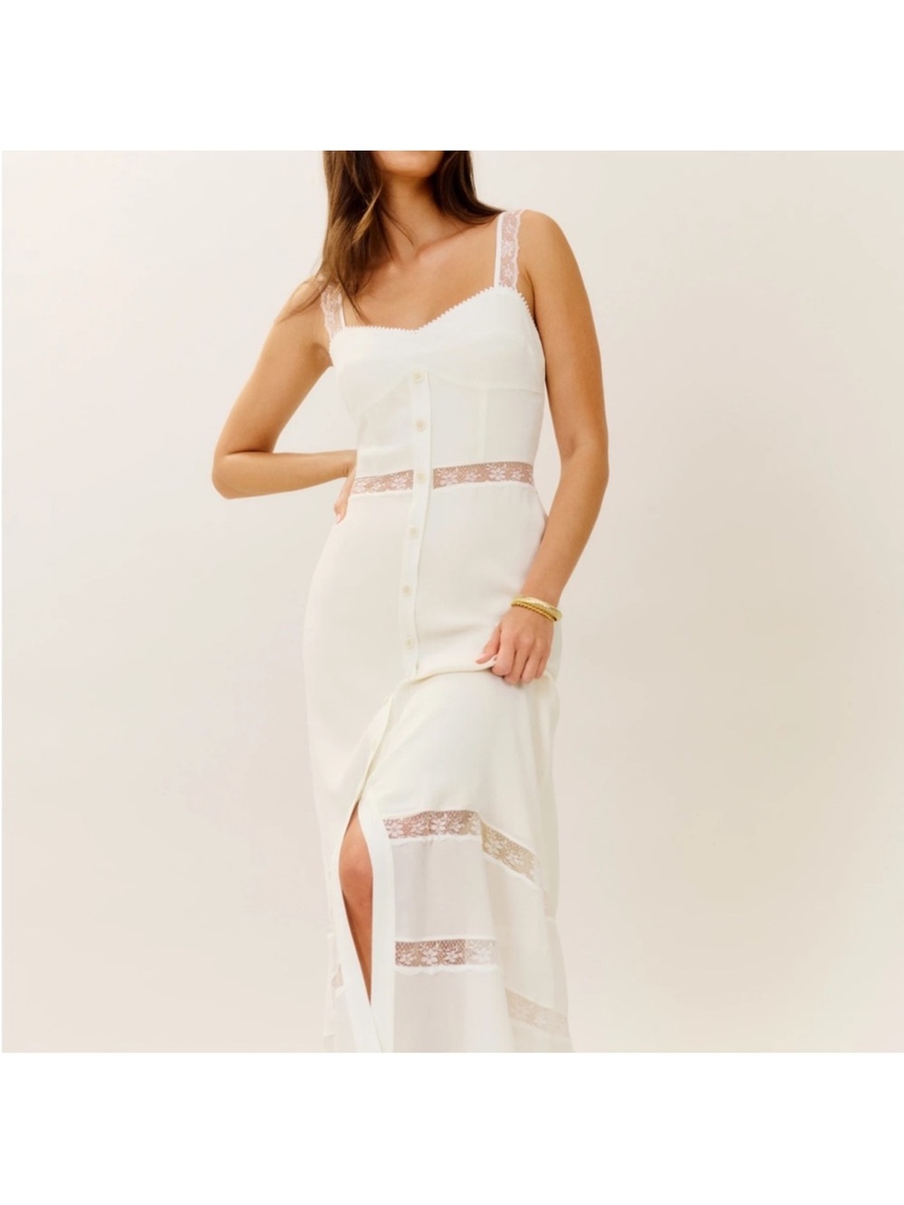 Reformation Wynton dress ivory